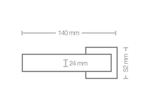 minimal inox renkli kapı kolu teknik resim