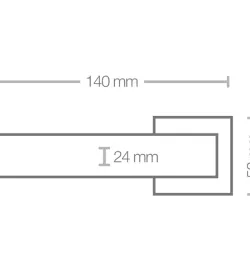 minimal inox renkli kapı kolu teknik resim